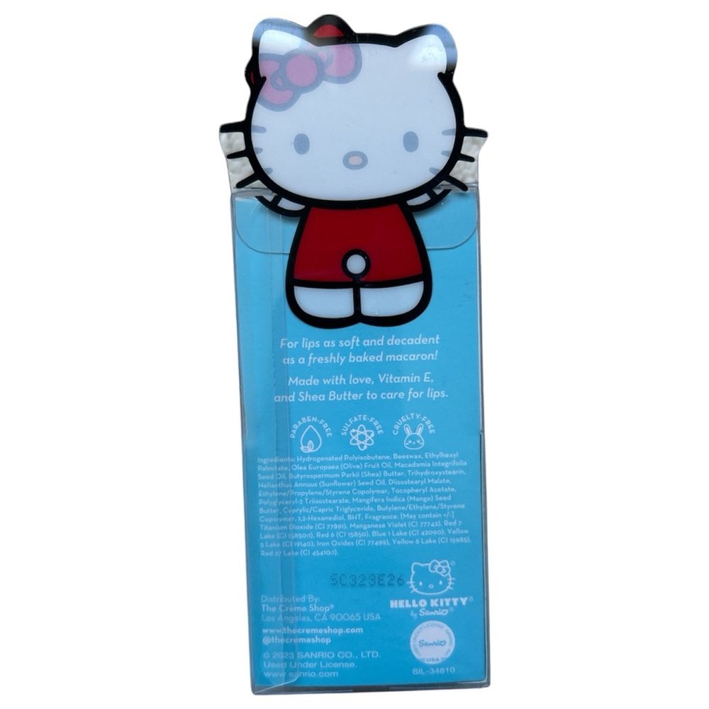 The Crème Shop x Hello Kitty Blue Macaron Lip Balm in Cool as Mint Flavor NIB - Picture 3 of 3